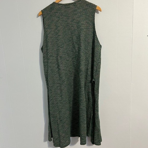 Lularoe Sleeveless Long Vest Green Tan Geometric Pattern XL - Picture 10 of 10